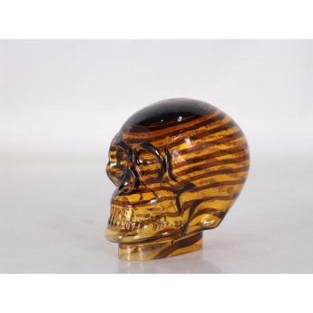 1nf-209201 Skull Glass Decor 18x12,5x17 Cm Amber
