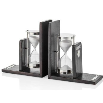 1pre-bnd0164 Bookend Sand Tımer Dekoratif Obje 26x10x18cm Gümüş