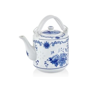 1qd-jdz-20214 Tea Tıme Manolya Desenlı Dekoratıf Çaydanlık 19x23x23 Cm
