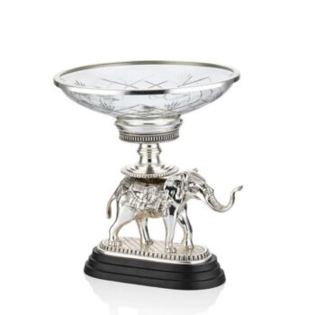 1tr-26711s Fil Desenlı Gumus Renk Dekoratif Cam Kase 33x38 Cm