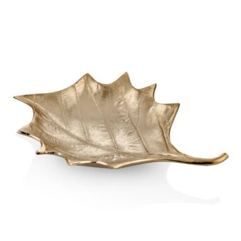 1vb-30768lcg Hazar 52 Cm Yaprak Desen Tabak Şampanya Gold