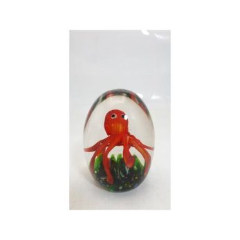 1zb-2600 Octopus Kırmızı Yeşil Glass Dekor 9x9x11cm