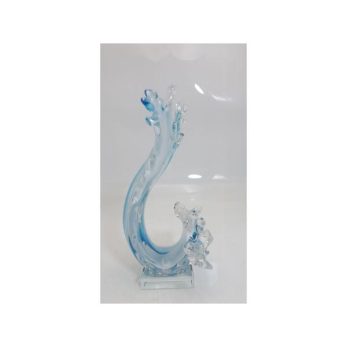1zb-4536 Splash Glass Dekor 13x12x30cm Turkuaz