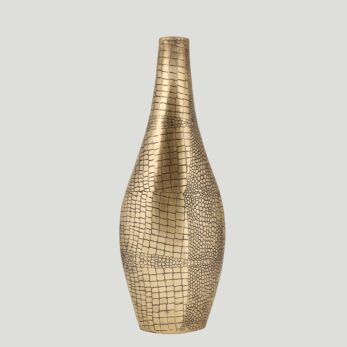 Ak.ıv0359 Vitale Metal Krokodil Büyük Armut Vazo 9x20x56cm