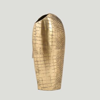 Ak.ıv0362 Vitale Metal Krokodil Elips Büyük Vazo 6x12x27cm
