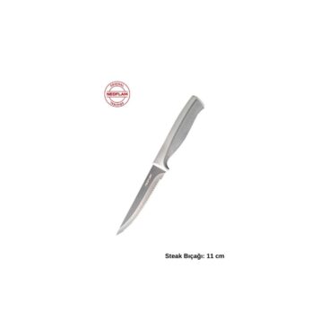 D-neogek011 Fika Tırtıklı Steak Bıçağı 11 Cm Gri