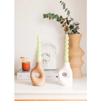 Mum0207 Candy 2li Şamdan Mumu 17cm Yeşil - Görsel 4