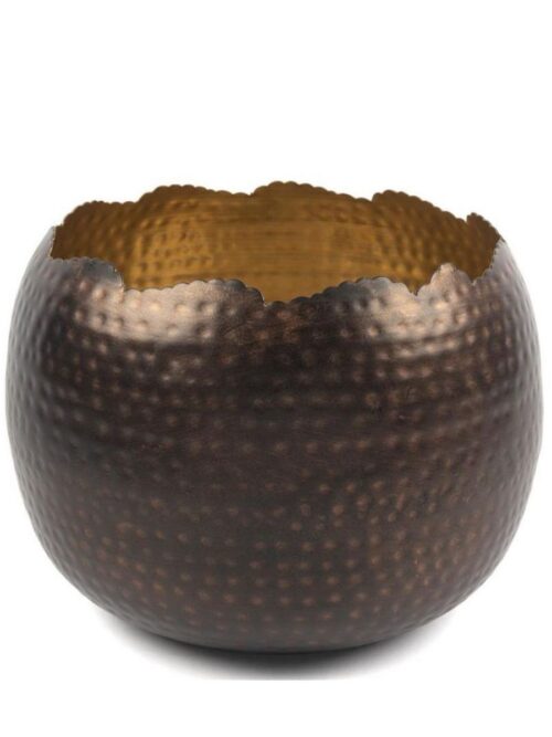 P224.333423 Bronz Gold Saksı 24x22x20cm