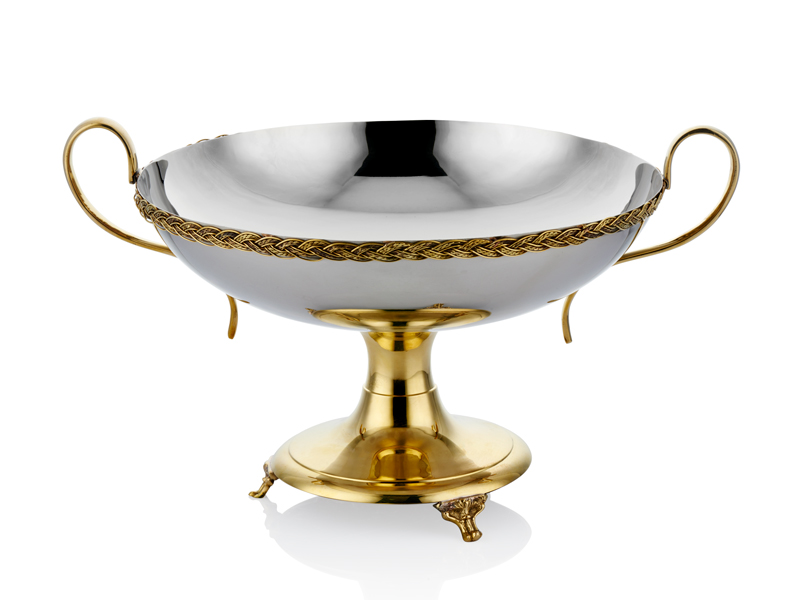 1mg-90r Black Pearl Halat Desenlı Kulplu Kase 40x31x26,5 Cm