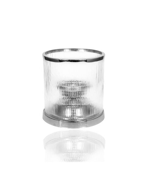 1prg-21831ss Rıbbed Glass Küçük Hurrıcane Gümüş
