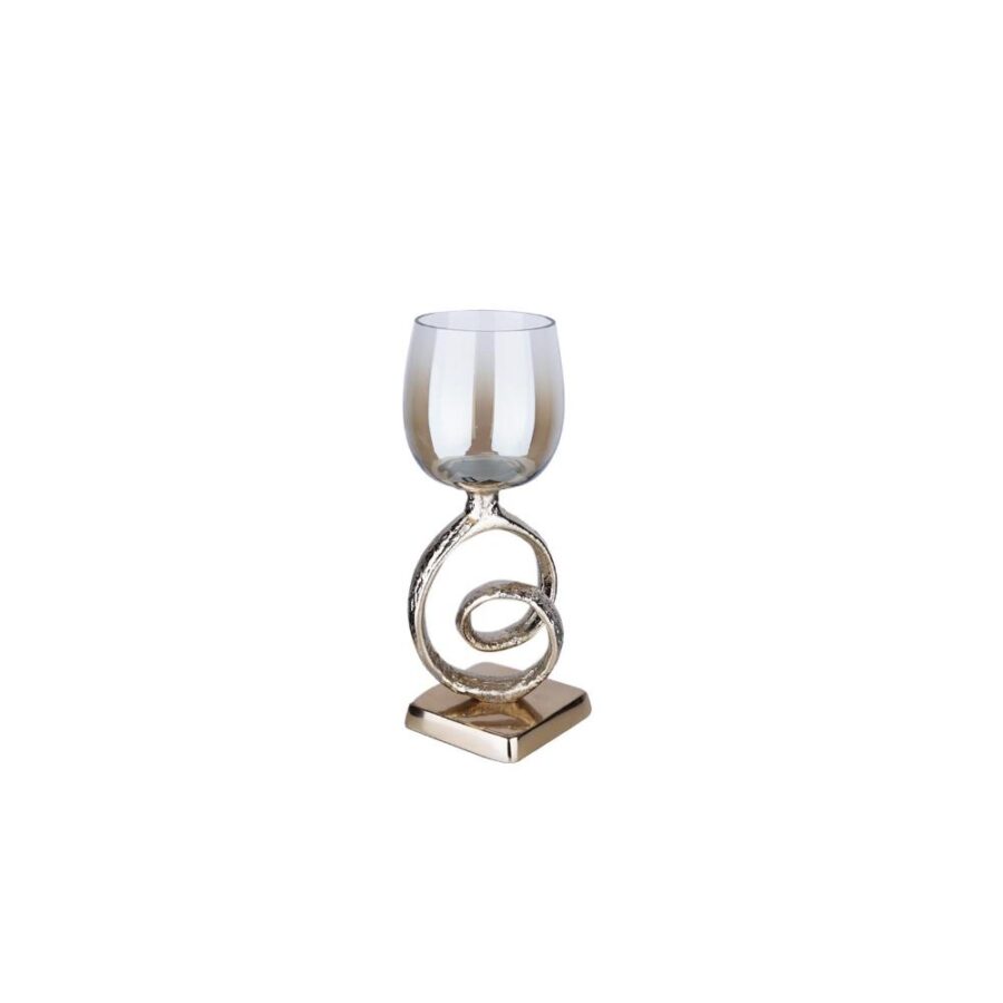 Eıc 015 Halkalı Mumluk 32cm Altın - Görsel 1
