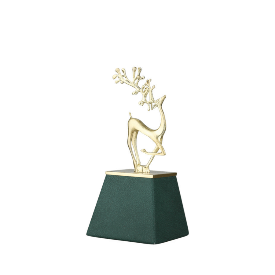 Oz 118 Standlı Geyik 27 Cm Gold - Görsel 3