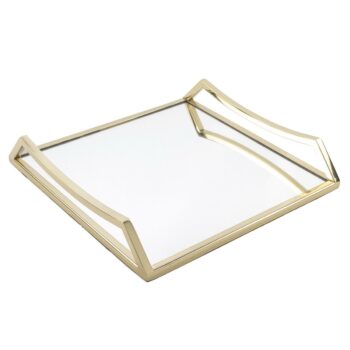 P256.343613 Metal Kare Aynalı Tepsi 30x30 Cm Gold