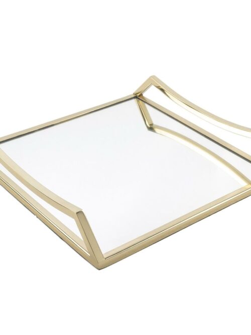 P256.343613 Metal Kare Aynalı Tepsi 30x30 Cm Gold