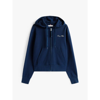 Th Ww0ww45742 Scrıpt Reg Pıque Zıpup Hoodıe Kadın Sweatshirt - Görsel 11