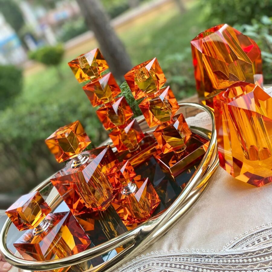 Wn1059 Tina Büyük Boy Dekor Şişe 16 Cm Turuncu - Görsel 3