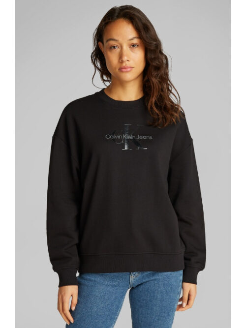 Ck J20j224724 Glossy Monologo Regular Crewneck Kadın Sweatshırt
