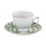 04a+p018901 Morocco Desen1 Tabaklı Çay Fincanı Yeşil - YEŞİL