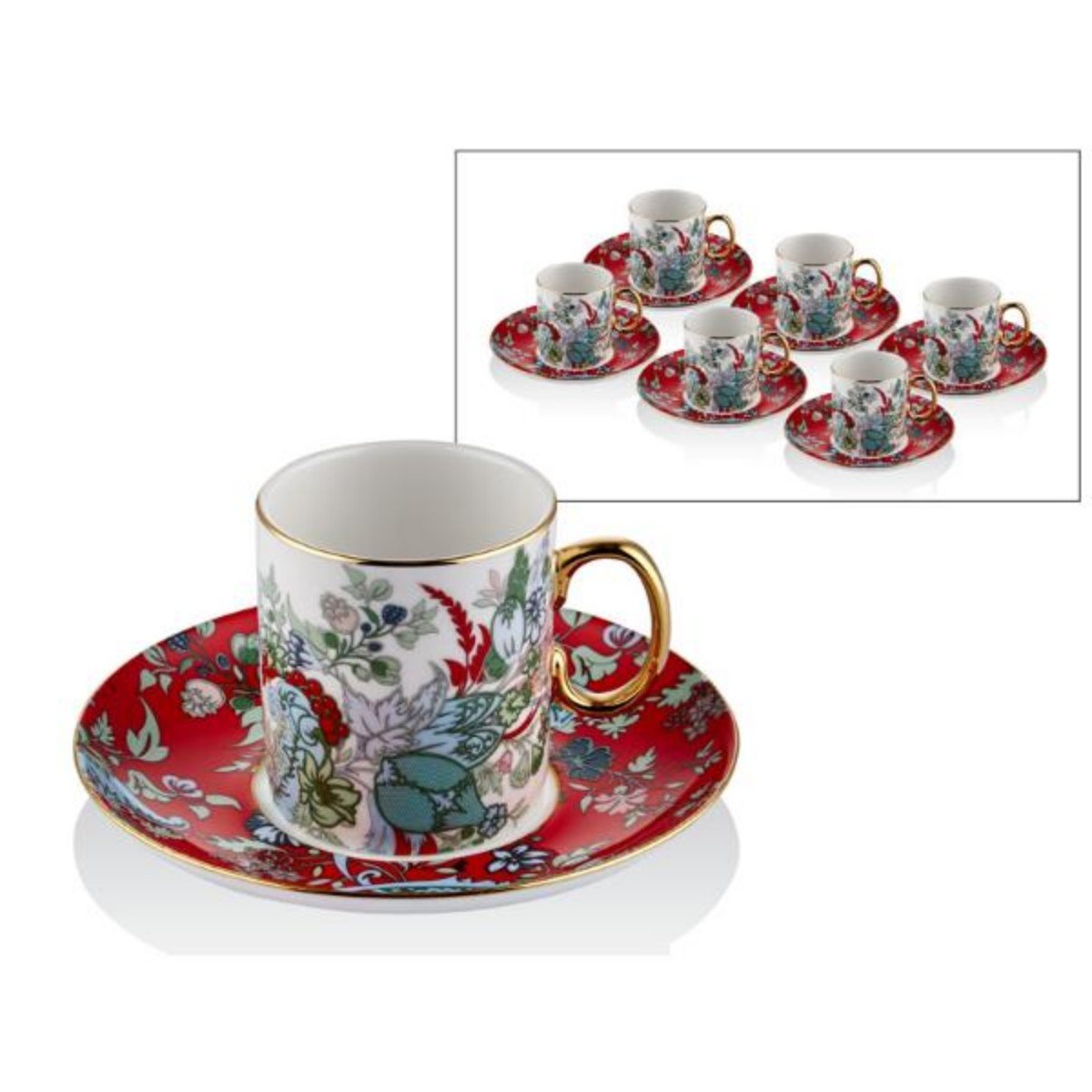 1lın-cc062 Scarlet 6 Parça Kahve Fincan Takımı – STANDART - Görsel 1