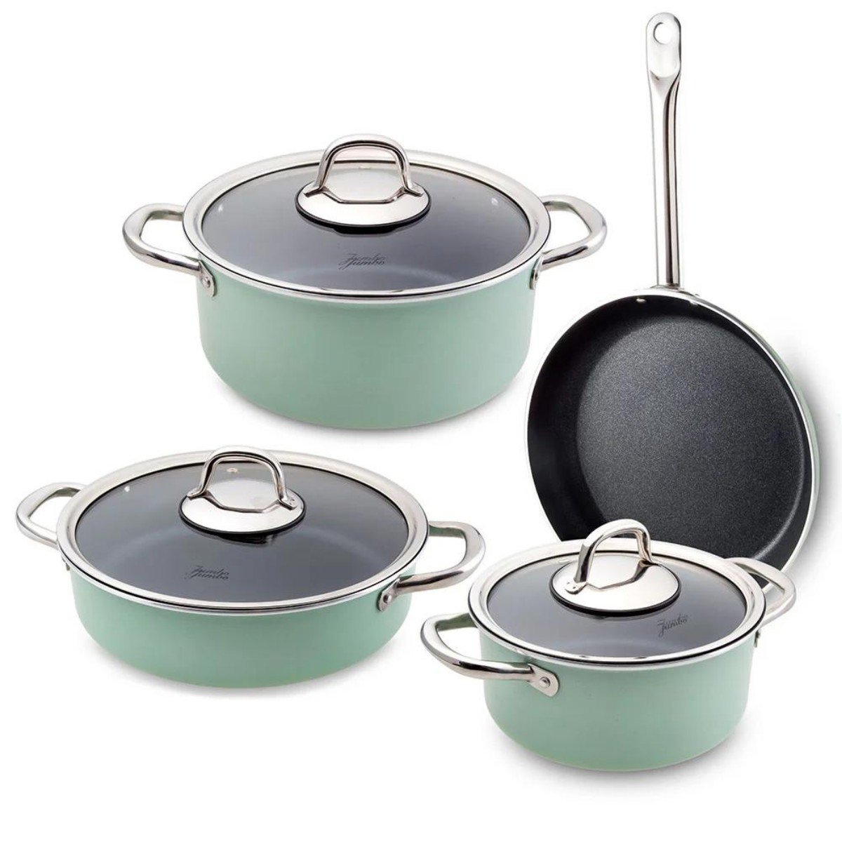 Mint Green 7 Parça Granit Tencere Takımı Yeşil – STANDART - Görsel 1