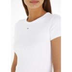 Th Dw0dw17383 Tjw Slım Essentıal Rıb Ss Ext Kadın Tshirt - BEYAZ - Görsel 3