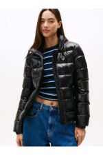 Th Dw0dw21618 Tjw Slım Zıp Prınt Down Kadın Mont - SİYAH - Görsel 2