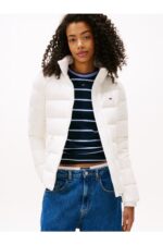 Th Dw0dw21618 Tjw Slım Zıp Prınt Down Kadın Mont - BEYAZ - Görsel 2