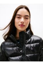 Th Dw0dw21618 Tjw Slım Zıp Prınt Down Kadın Mont - SİYAH - Görsel 3