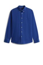 Th Mw0mw40469 Flex Flannel Solıd Rf Erkek Gömlek - LACİVERT