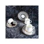 Evaliza Crown 6lı Kahve Seti Platin – STANDART