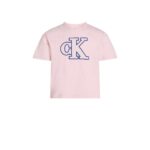 Ck Ig0ıg02806 Monogram Flock Boxy Ss Kız Çocuk Tshırt – PEMBE - Görsel 4