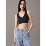 Ck J20j225246 Washed Woven Label Rıb Bralette Kadın Bluz – ANTRASİT