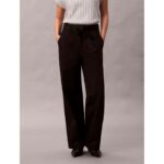 Ck Lv044d639g Cotton Twill Belted Trouser Kadın Pantolon – SİYAH - Görsel 5