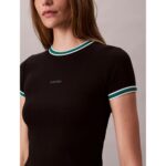 Ck Lv047d202g Ss Color Block Cotton Rıb Baby Kadın Elbise – SİYAH - Görsel 4