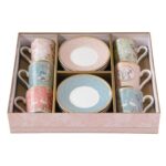 0126 Jarr Jardin De Reves 6'lı Porselen Kahve Fincanı Ve Tabağı 100 Ml – STANDART - Görsel 3