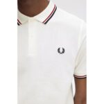 Fred Perry M3600 Twın Tıpped Erkek Tshırt – KREM-LACİVERT - Görsel 4