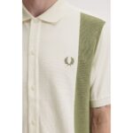 Fred Perry M7807 Towellıng Panel Polo Erkek Tshırt – AÇIK EKRU - Görsel 5