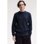 Fred Perry K6507 Waffle Stıtch Jumper Erkek Sweater – LACİVERT - Görsel 3