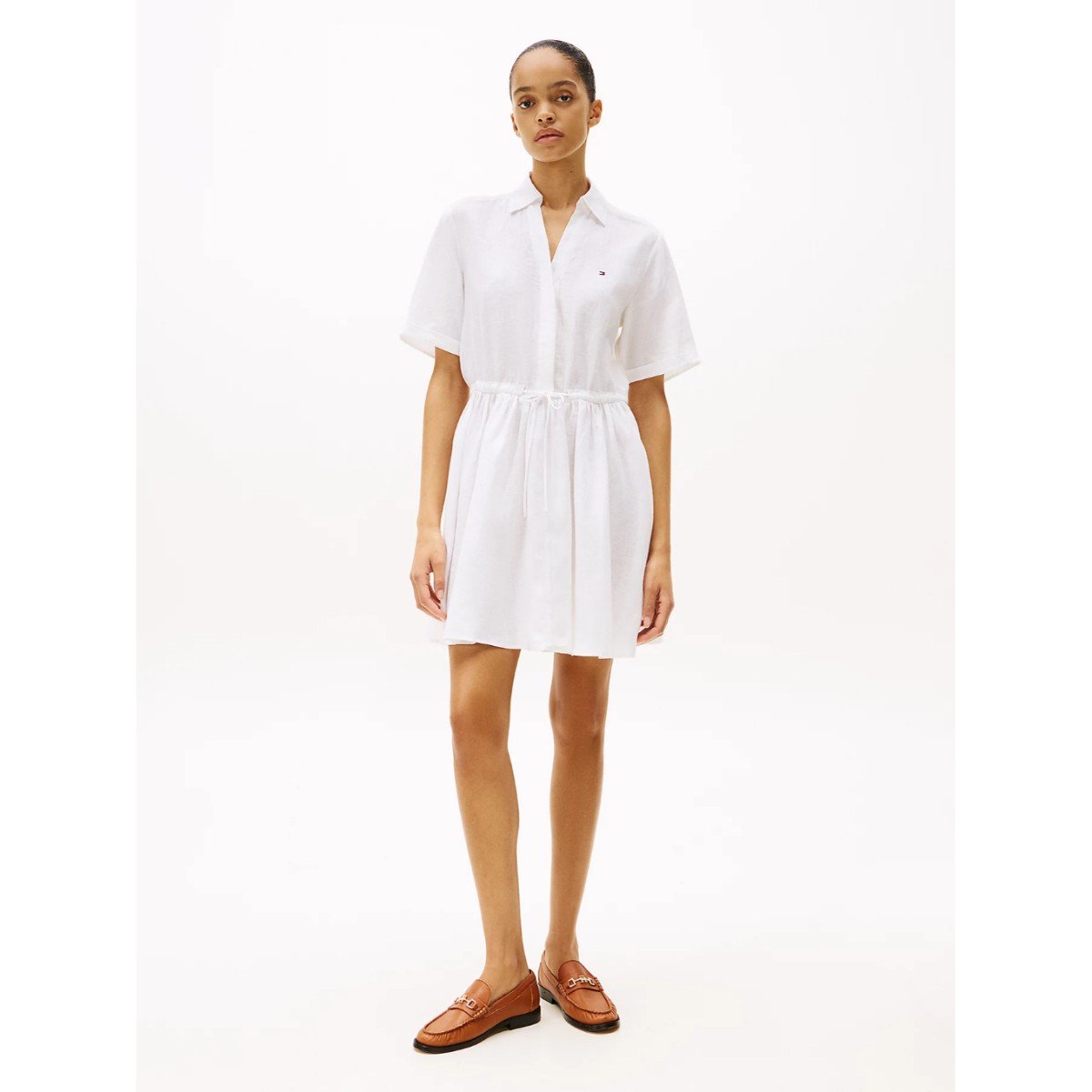 168587-0-th-ww0ww44672-ess-linen-ss-kadin-elbise-01f35ffe0aef Th Ww0ww44672 Ess Lınen S/s Kadın Elbise – BEYAZ - Görsel 1