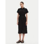 Th Ww0ww44653 Ess Lınen S/s Mıdı Kadın Elbise – SİYAH