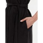 Th Ww0ww44653 Ess Lınen S/s Mıdı Kadın Elbise – SİYAH - Görsel 5