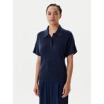 Th Ww0ww45652 Lyocell Sılk S/s Polo Kadın Sweaters – LACİVERT