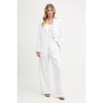 Th Ww0ww45780 Tencel Lınen Wıde Leg Kadın Pantolon – BEYAZ - Görsel 2