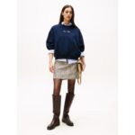 Th Ww0ww48269 Classıc Scrıpt Terry Kadın Sweatshırt – LACİVERT - Görsel 4