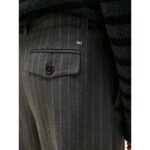 Th Ww0ww47550 Pınstrıpe Loose Straıght Kadın Pantolon – GRİ - Görsel 4