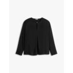 Th Ww0ww47339 Soft Vıs Ls Relaxed Blouse Kadın Gömlek – SİYAH - Görsel 5